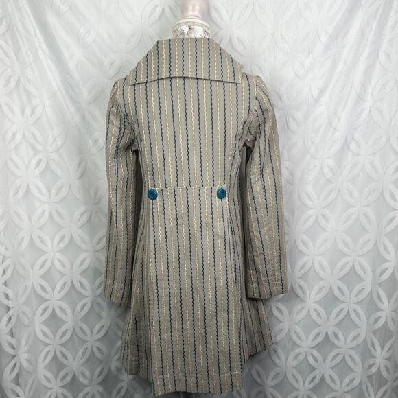 Anthropologie Tulle Embroidered Pattern Peacoat Jacket Size S NWOT - Picture 3 of 13